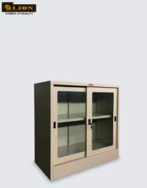 lemari sliding kaca kecil LION L31k