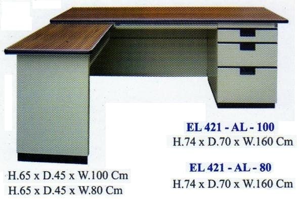 Elite Meja  Kantor L Besi type EL 421 AL Subur Furniture 