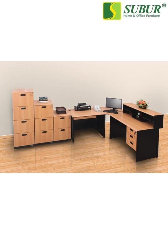  Meja  Kantor  Uno Classic Series Warna  Beech 2 Subur 