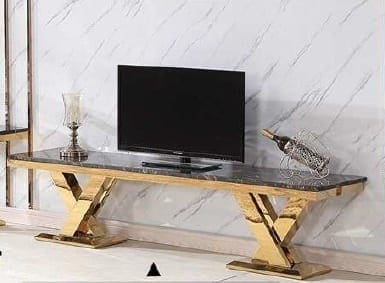 Tv Cabinet Aveda Vienna Tvc Gold Rosegold Black Glass Subur