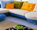 Sofa L Blossom + Puff Voda