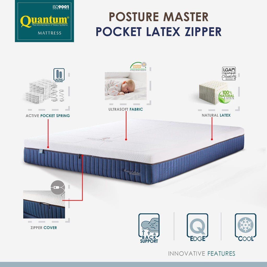 Quantum Kasur Orthopedic Posture Master Pocket Latex Zipper