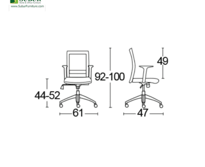 Kursi Kantor Savello tipe Vitro LT1A