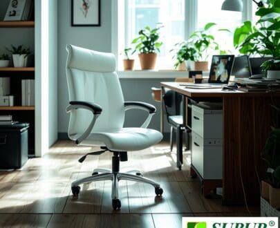 kursi kantor warna putih chairman