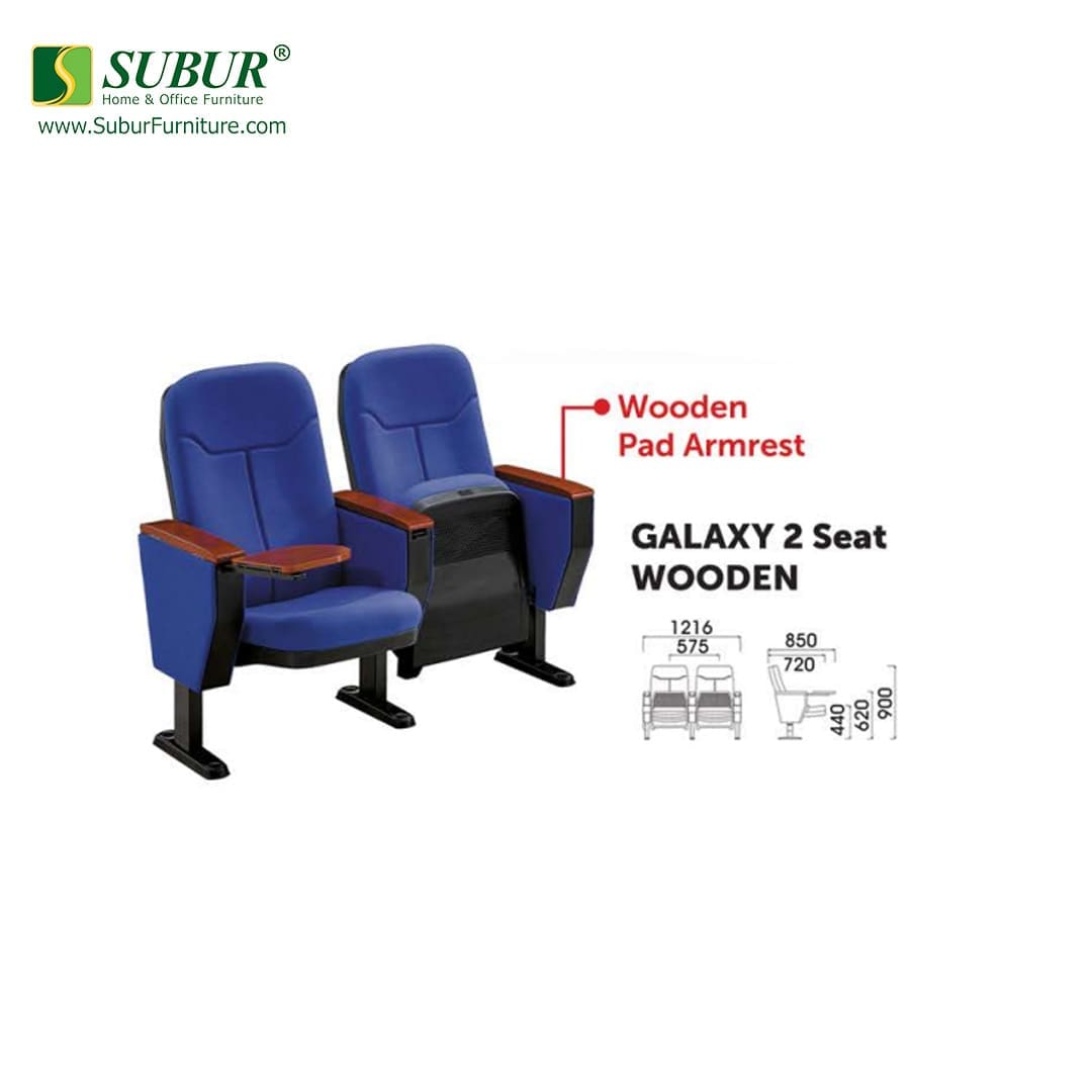 Kursi Auditorium Donati Tipe Galaxy 2 Seat Wooden