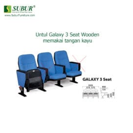Kursi Auditorium Donati Tipe Galaxy 3 Seat Wooden