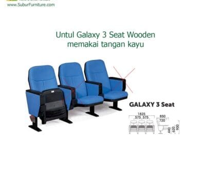 Kursi Auditorium Donati Tipe Galaxy 3 Seat Wooden