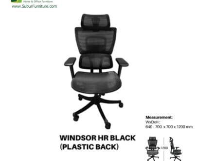 Kursi Kantor UNO tipe Windsor HR Black