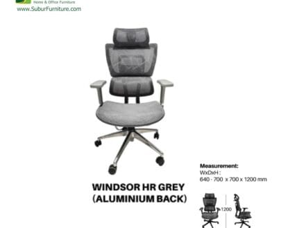 Kursi Kantor UNO tipe Windsor HR Grey