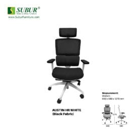 Kursi Kantor UNO tipe Austin HR White (Black)