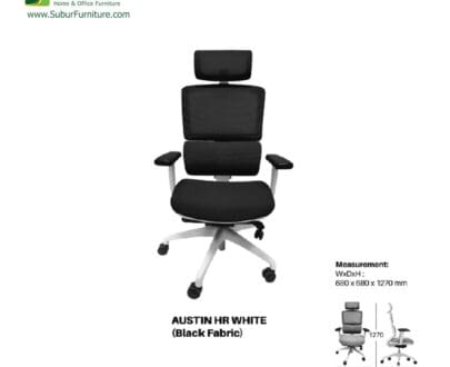 Kursi Kantor UNO tipe Austin HR White (Black)