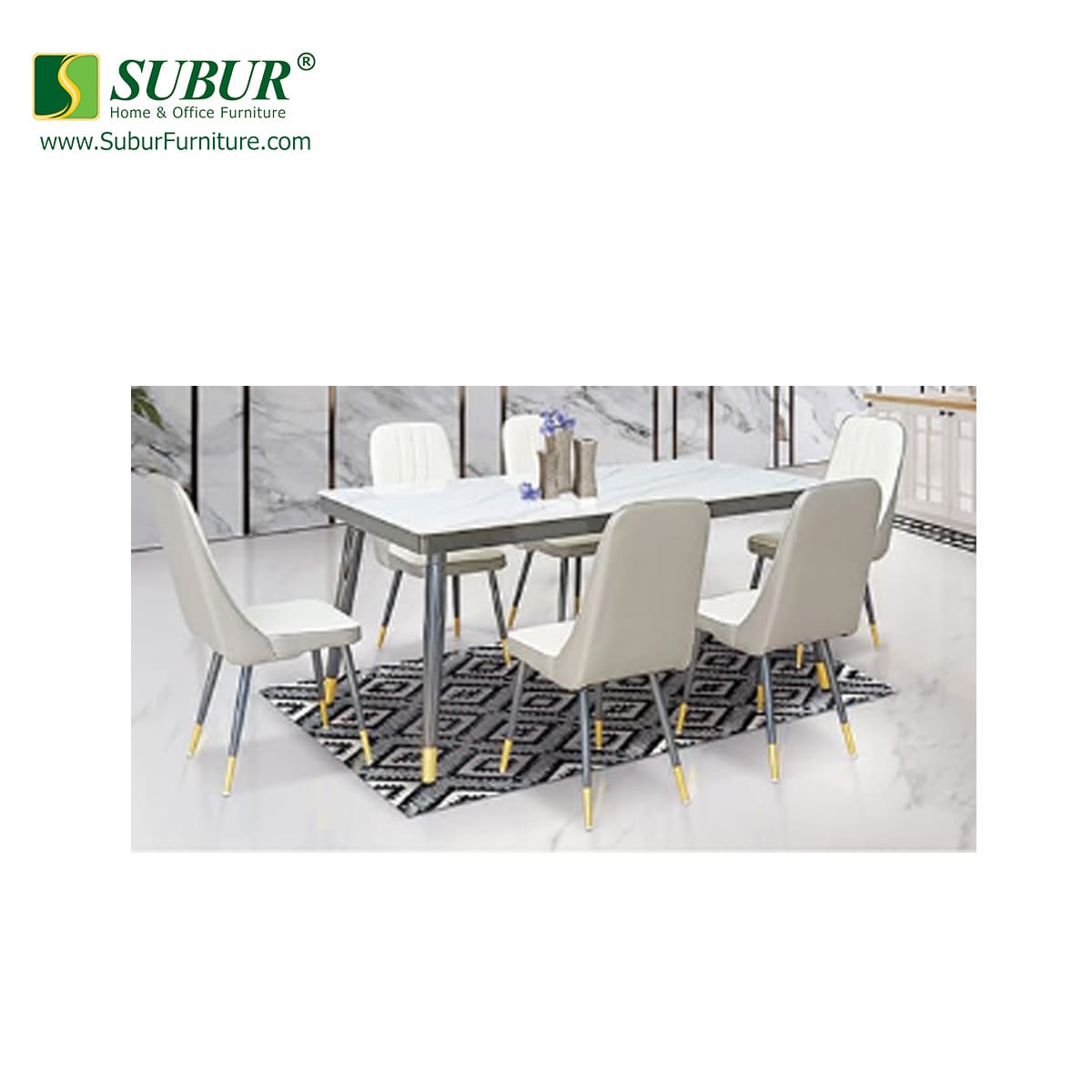 Meja Makan Meta Gold tipe Wisconsin