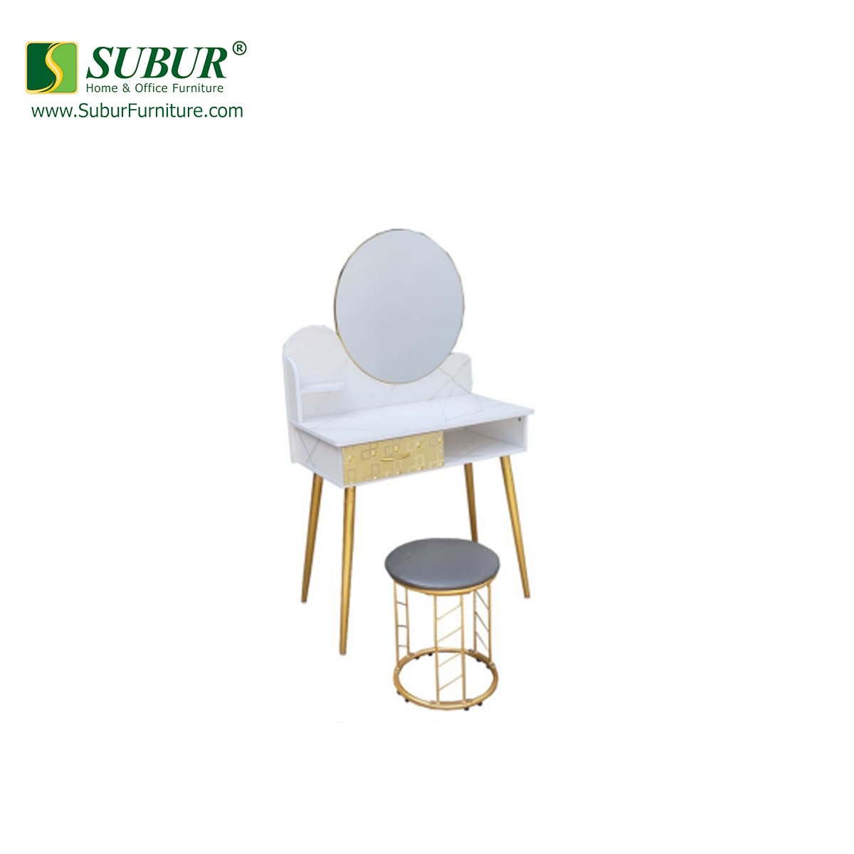 Meja Rias Meta Gold tipe Baltimore