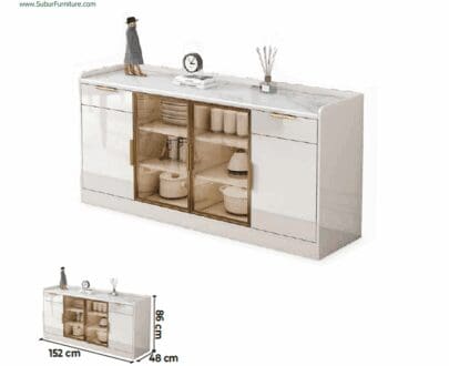Cradenza Kabinet WLS tipe Dallan Kaca Putih