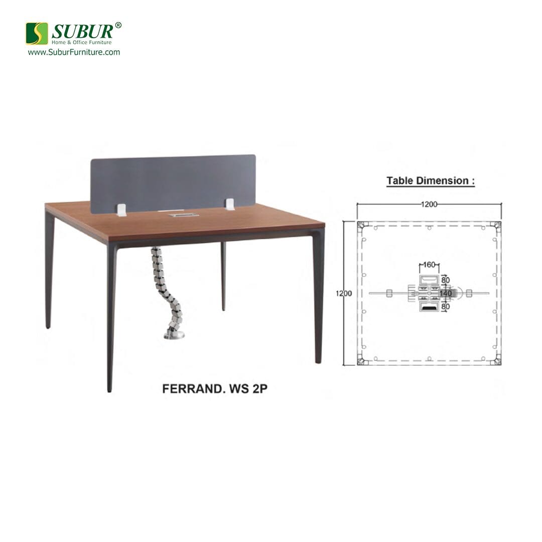Meja Kantor Donati tipe Ferrand WS 2P