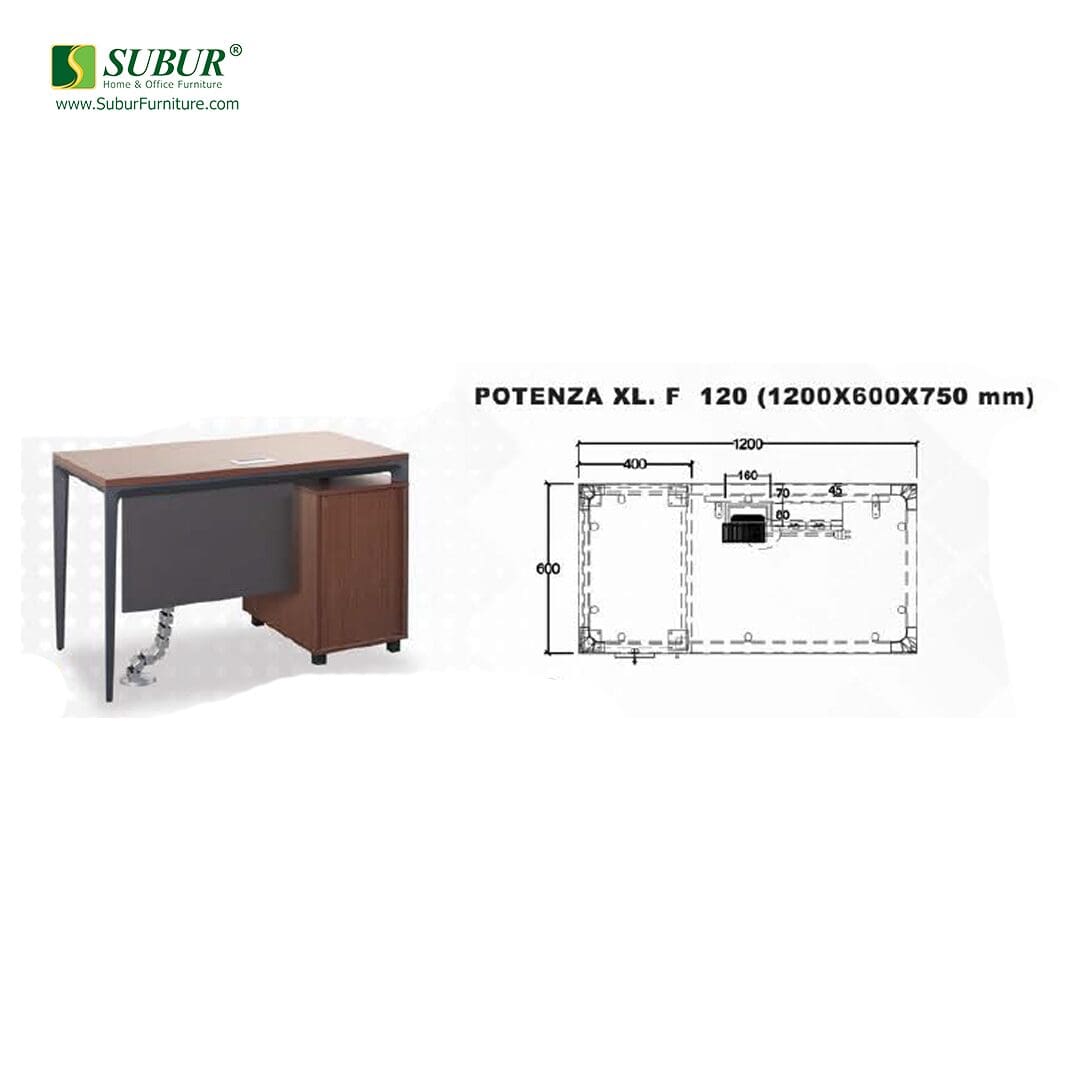 Meja Kantor Indachi tipe Potenza XL F 120