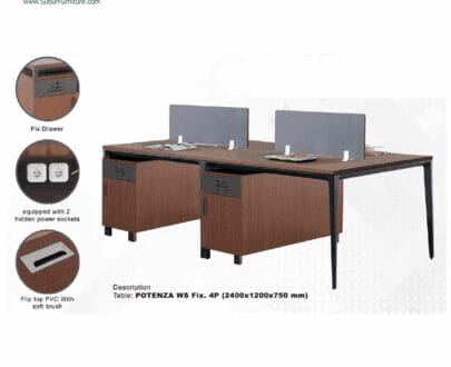 Meja Kantor Indachi tipe Potenza WS Fix 4P